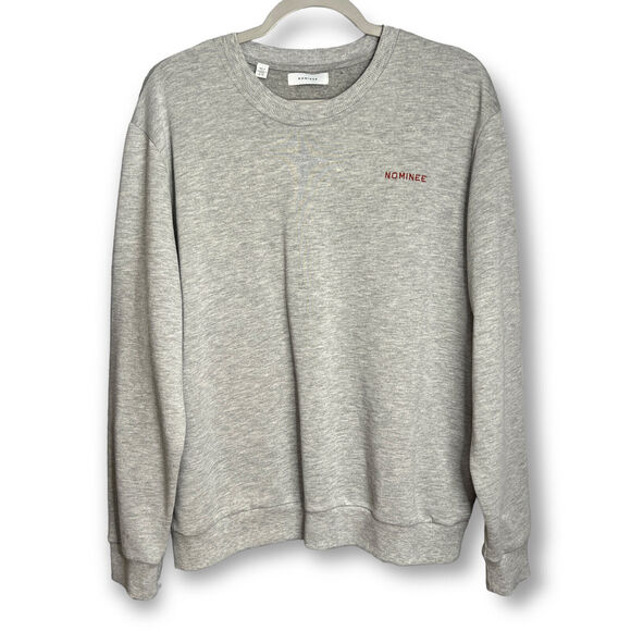 Nominee SIZE XL Cotton Blend Long Sleeve Sweatshirt Gray Pullover Made in Italy - Picture 1 of 10